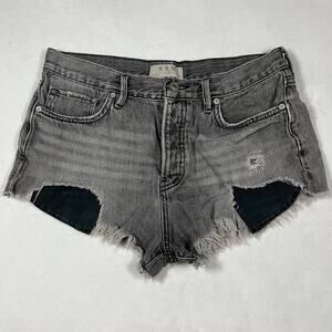 We The Free| Women’s black denim whimsigoth festival cutoff short shorts